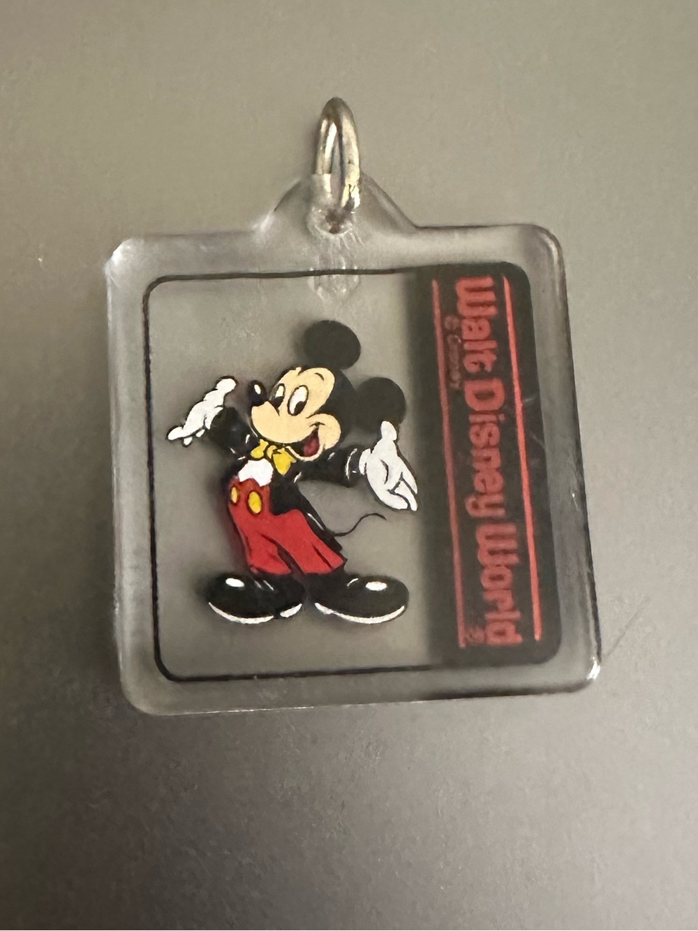 Vintage 90's Disneyland Mickey Mouse Acrylic Keychain Walt Disney World